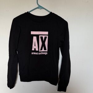 Armani Exchange Black Sweater with Pink AX Logo